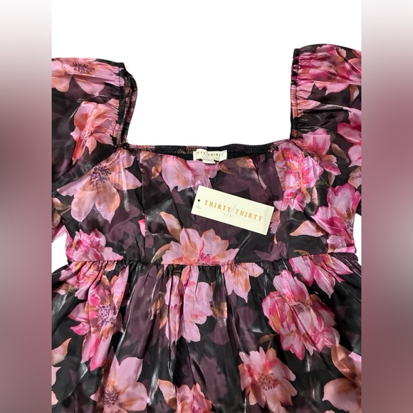 Thirstystone Black and Pink Floral Blouse - Picture 5 of 8